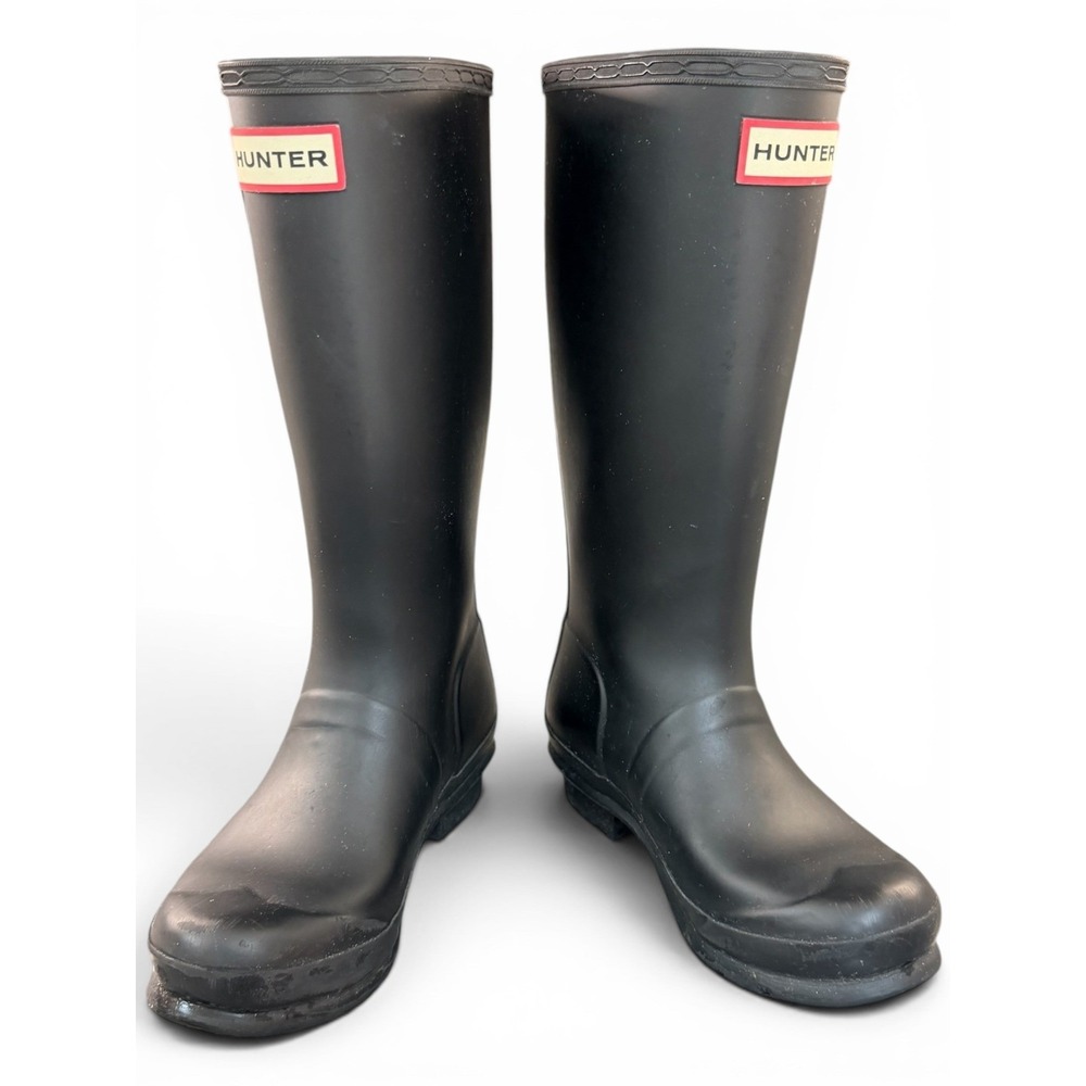 Hunter Rain Boots Big Kids US 1/EU 32 Black Original Kids Tall Waterproof Matte